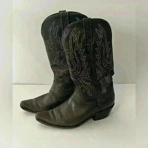 Charlie 1 Horse Mad Dog Calf Cowboy Boots Chocolate Brown Size 7.5